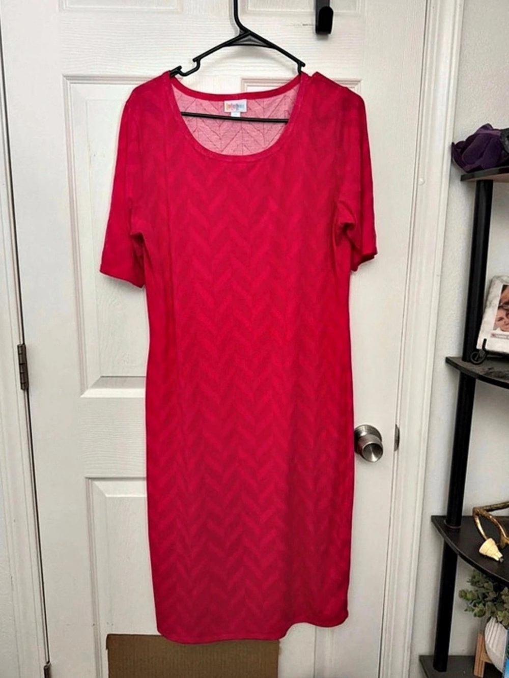 LuLaRoe Geometric Midi Dress in Pink Size 2XL Like New